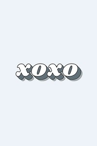 XOXO retro 3D shadow bold typography illustration