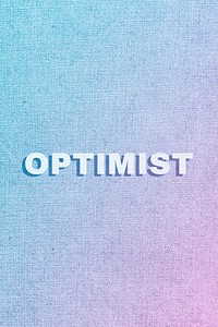 Optimist word pastel fabric texture