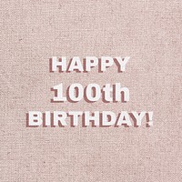 Happy 100th birthday typography text