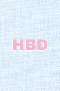 Pink hbd word vector typography