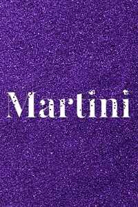 Glittery martini message typography word