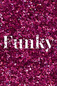 Funky glittery pink typography word
