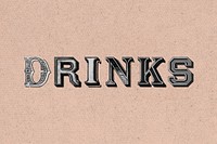 Retro text drinks word design