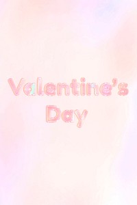 Valentine&#39;s day lettering holographic word art pastel gradient typography