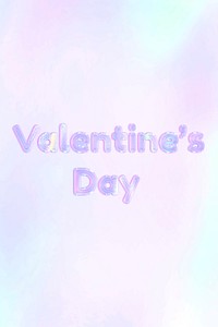 Holographic Valentine&#39;s day text pastel shiny typography