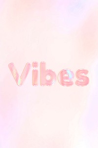 Vibes orange holographic text bold font typography