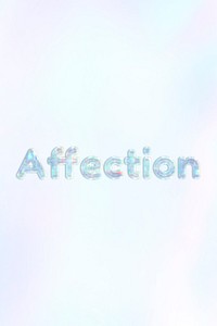Affection pastel gradient blue shiny holographic lettering