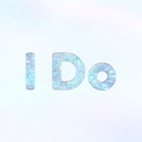 I do text holographic effect pastel blue typography