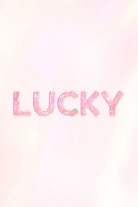 Lucky lettering shiny holographic pastel font
