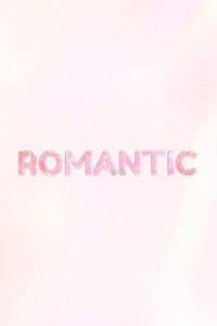 Romantic text shiny holographic pastel