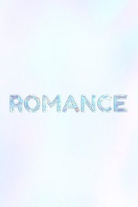 Romance pastel gradient blue shiny holographic lettering