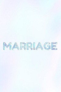 Marriage pastel gradient blue shiny holographic lettering