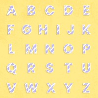 Abc letter collection typography psd