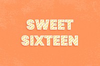 Sweet sixteen candy stripe text vector typography