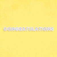 Word congratulations lettering candy cane font typography