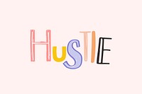 Hustle word vector doodle font colorful hand drawn