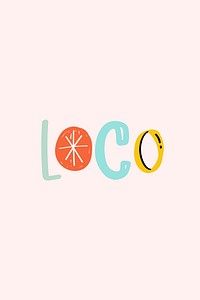 Loco text doodle font colorful handwritten