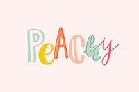 Word art psd peachy doodle lettering colorful