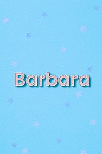 Barbara female name typography text