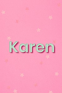 Karen polka dot typography word