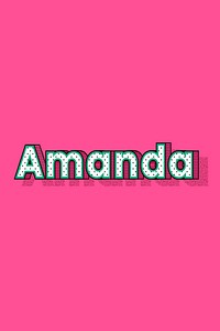 Amanda female name typography lettering