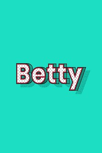 Female name Betty typography lettering