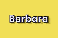 Barbara name halftone shadow style typography
