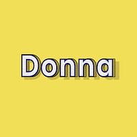 Donna name halftone shadow style typography