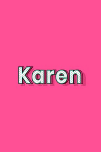 Karen female name typography lettering