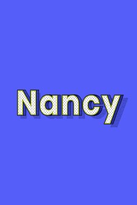 Polka dot Nancy name text retro typography