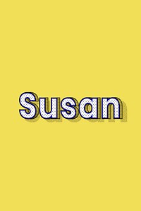 Polka dot Susan name lettering retro typography