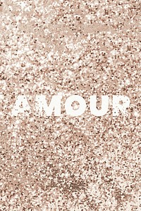 Amour gold glittery word typography