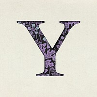 Vintage purple letter psd Y typography