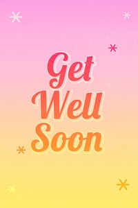 Get well soon word colorful pastel font