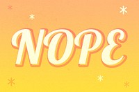 Nope word orange gradient text