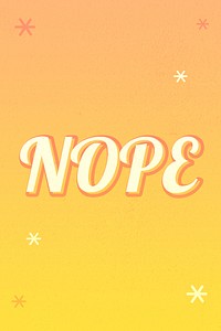 Nope word colorful star patterned typography