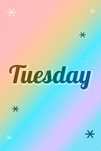 Tuesday word gay pride rainbow font