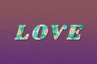 Love word bold floral font
