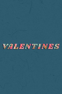 Valentines floral pattern font typography