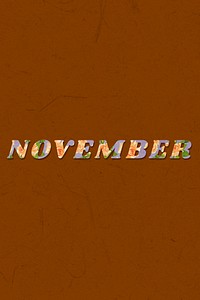 November floral pattern font typography