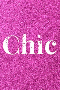 Chic sparkle word pink glitter lettering