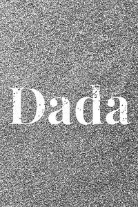 Glitter word dada gray sparkle font lettering