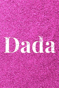 Dada sparkle text pink glitter font lettering