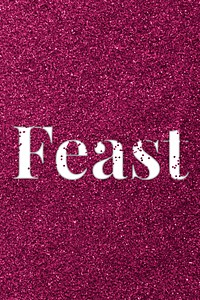 Feast sparkle word ruby glitter lettering