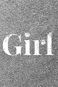 Glitter word girl gray sparkle font lettering
