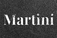 Black glitter martini word typography festive effect
