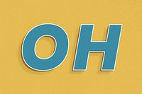 Oh word retro 3d effect typography lettering