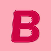 Letter B psd bold jelly glossy typography