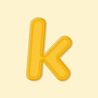 Jelly embossed letter k psd typography