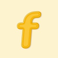 Jelly embossed psd letter f typography